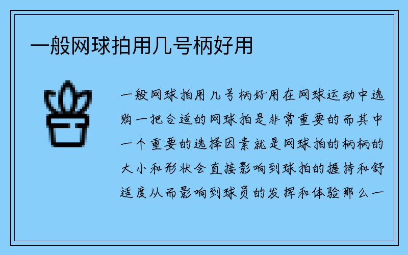 一般网球拍用几号柄好用