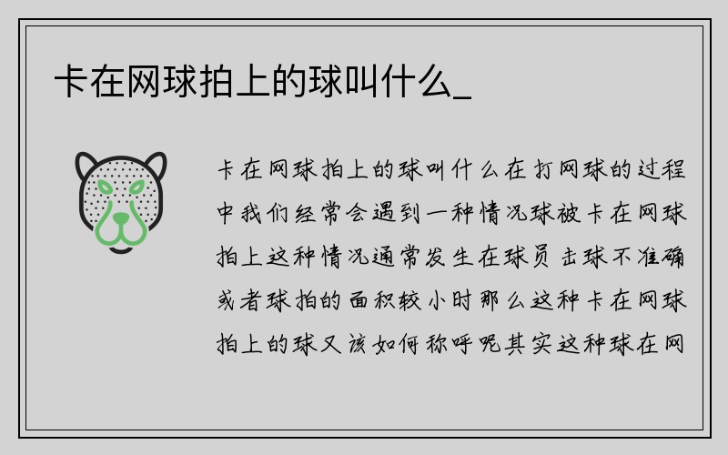 卡在网球拍上的球叫什么_