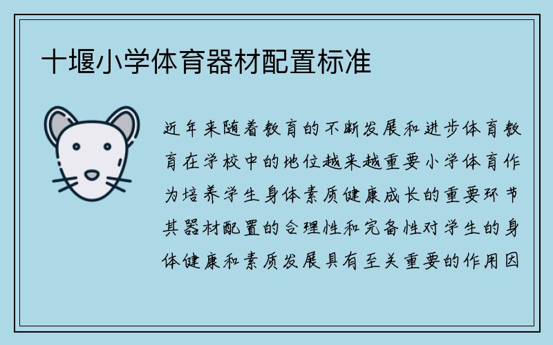 十堰小学体育器材配置标准